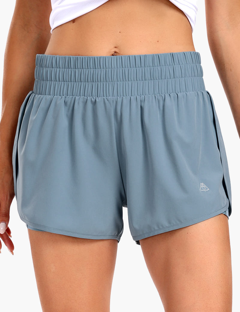 Women's 2 in 1 Trail Running Shorts in Blue Grey