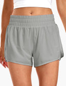 Women's 2 in 1 Trail Running Shorts in Light Grey