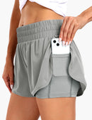 Women's 2 in 1 Trail Running Shorts in Light Grey