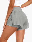 Women's 2 in 1 Trail Running Shorts in Light Grey