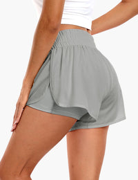 Women's 2 in 1 Trail Running Shorts in Light Grey