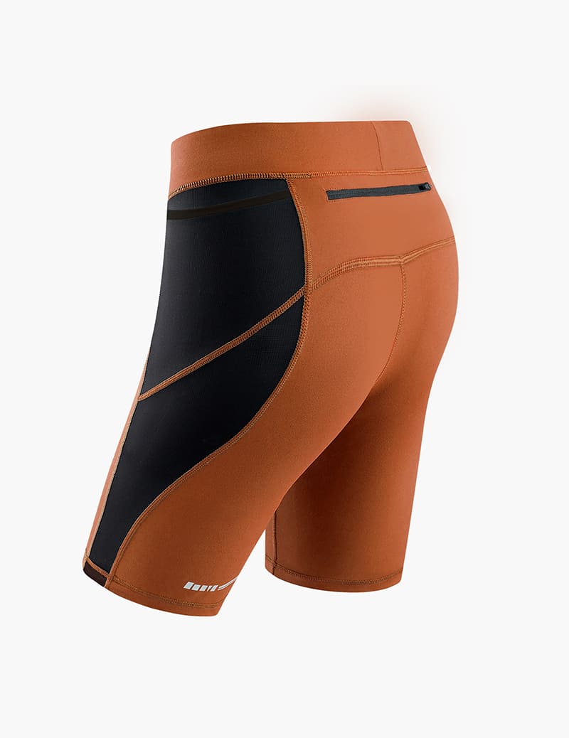 Women's Compression Trail Running Shorts in Red Brown