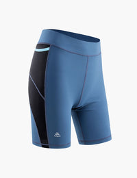 Women's Compression Trail Running Shorts in Sea Blue