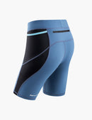 Women's Compression Trail Running Shorts in Sea Blue