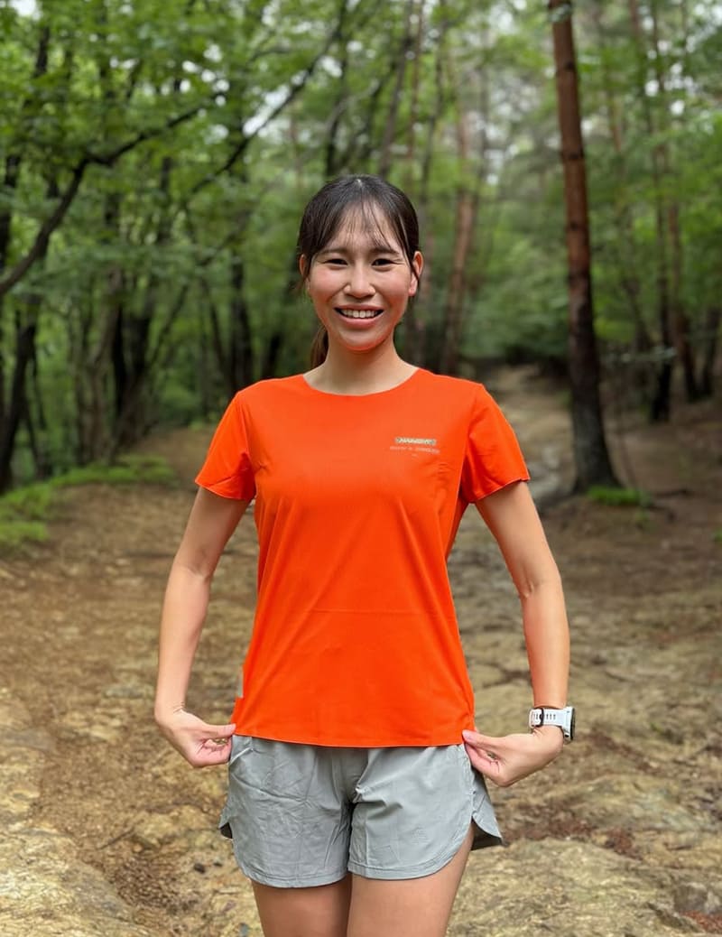 Women's Ultralight Trail Running Shirts in Orange