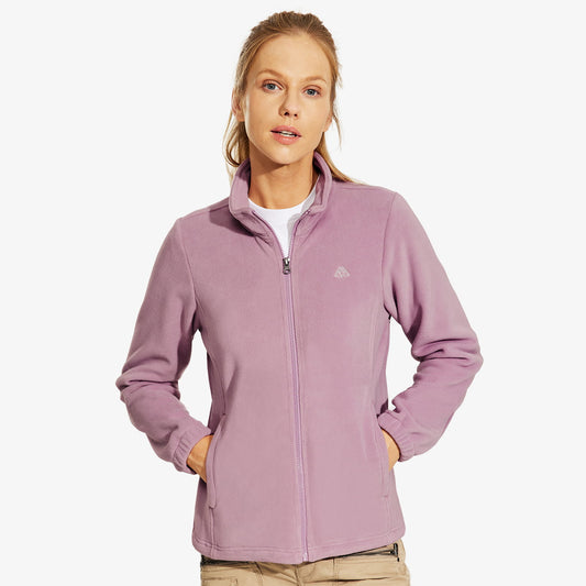 Women's Lightweight Fleece Thermal Soft Jacket Full Zip