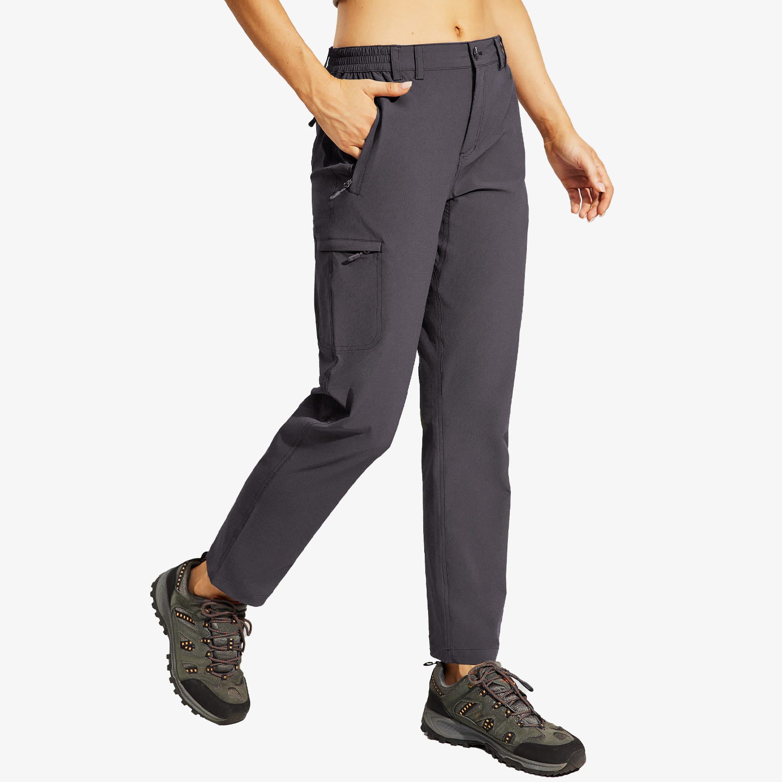 Eddie Bauer Womens S Elastic Waistband Drawstring Zip Pocket Pants