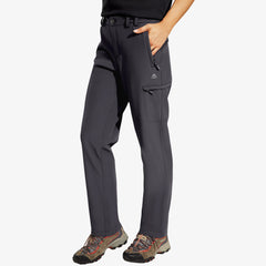 Women's Fleece Lined Softshell Pants Insulated Hiking Cargo Pant