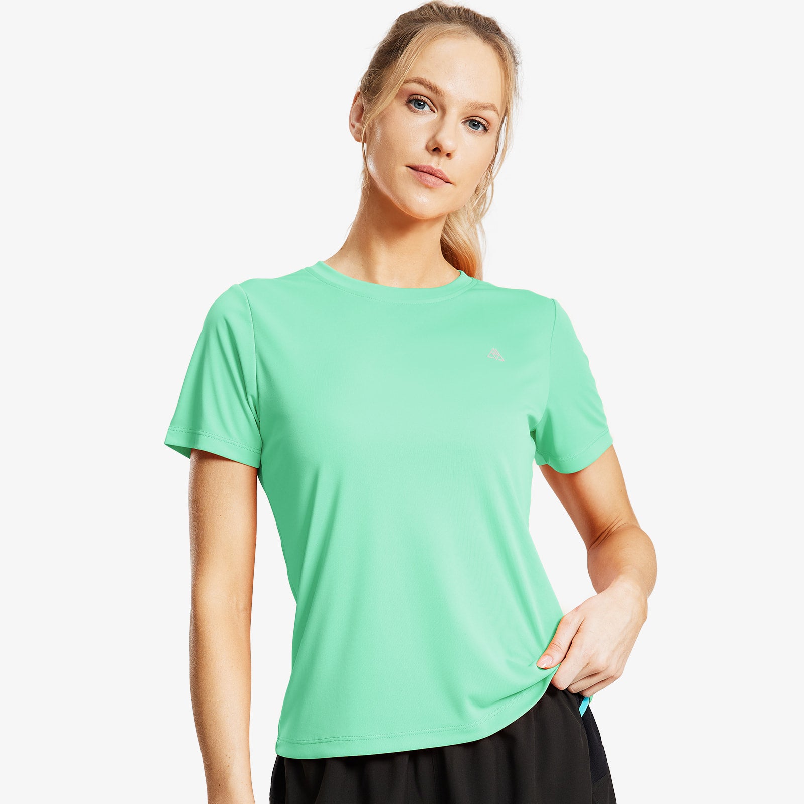Slim Indio Tee - Black Cotton T Shirt, Womens Workout Shirts