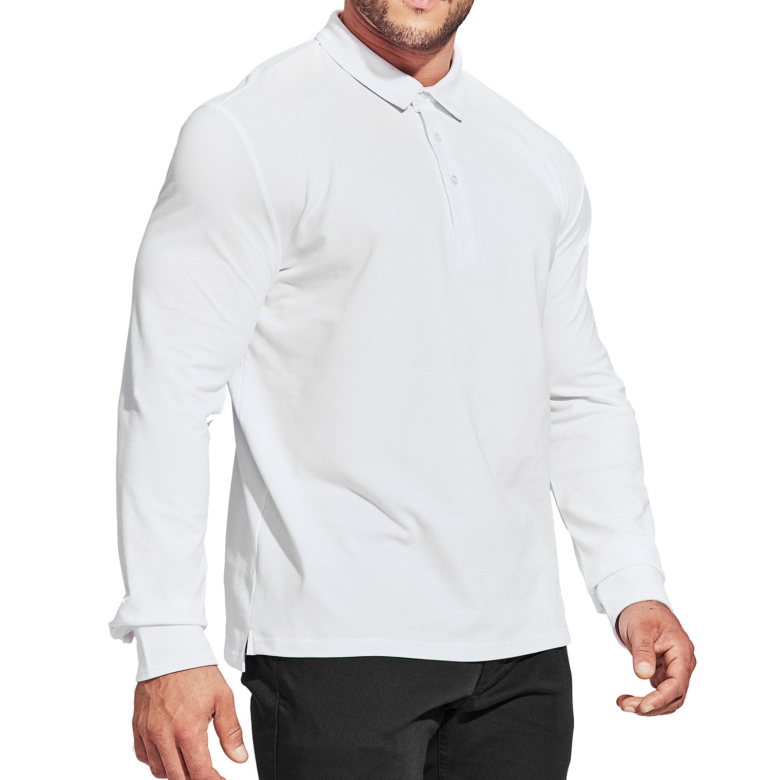 Haimont Men's Cotton Polo Shirts Long Sleeve Golf Shirt