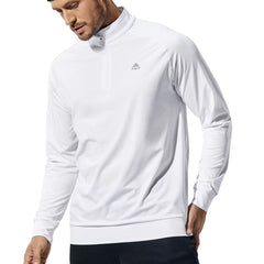 Men's 1/4 Zip Golf Shirt Athletic Pullover with Brushed Fleece Lining