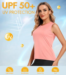 Women Athletic Tanks Tops Sleeveless UPF 50+ Sun Shirts