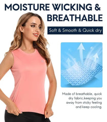 Women Athletic Tanks Tops Sleeveless UPF 50+ Sun Shirts