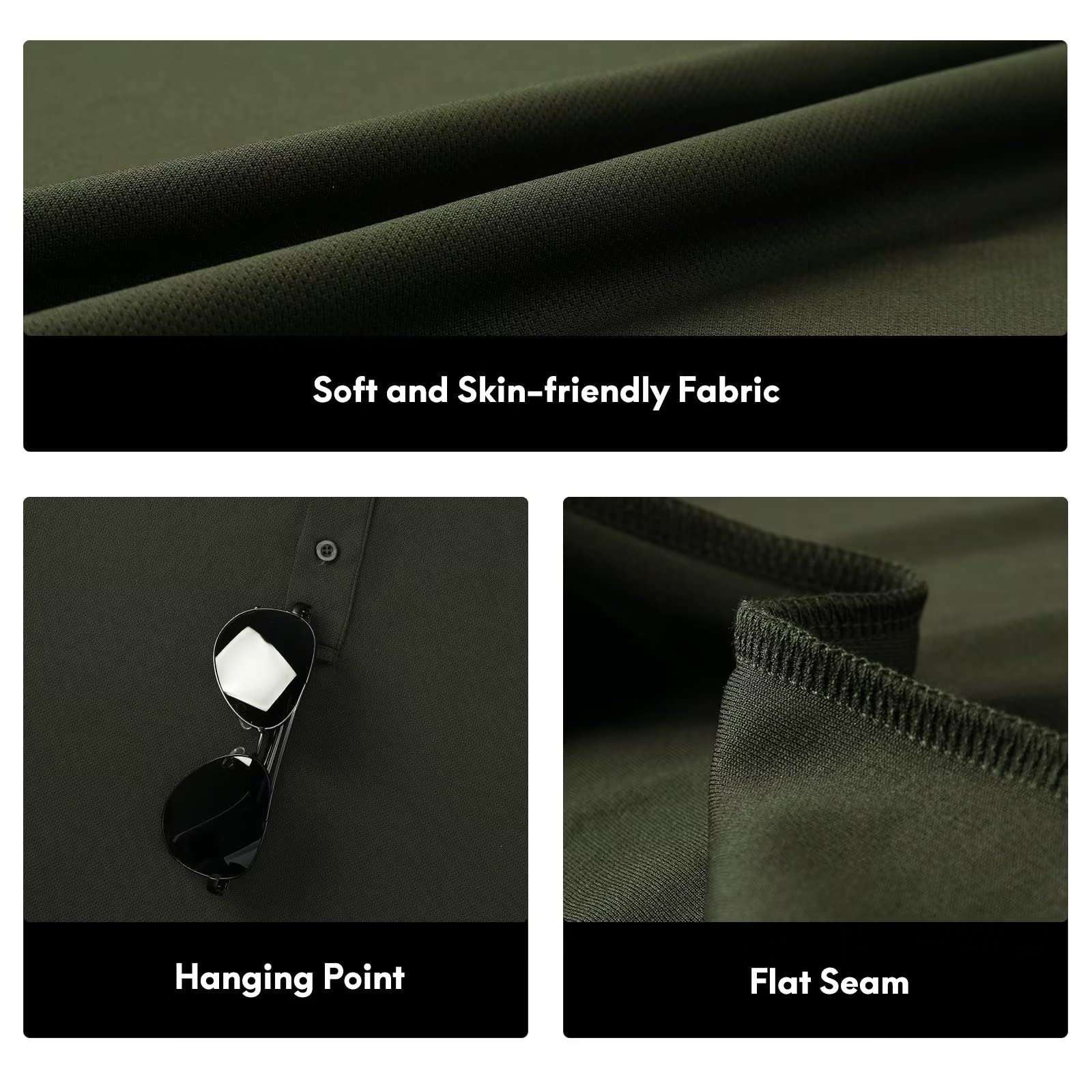 Polo Shirts for Men Dry Fit Short Sleeve Collared Golf Shirts