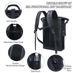 Waterproof Backpack Roll Top Dry Bag with Laptop Pocket