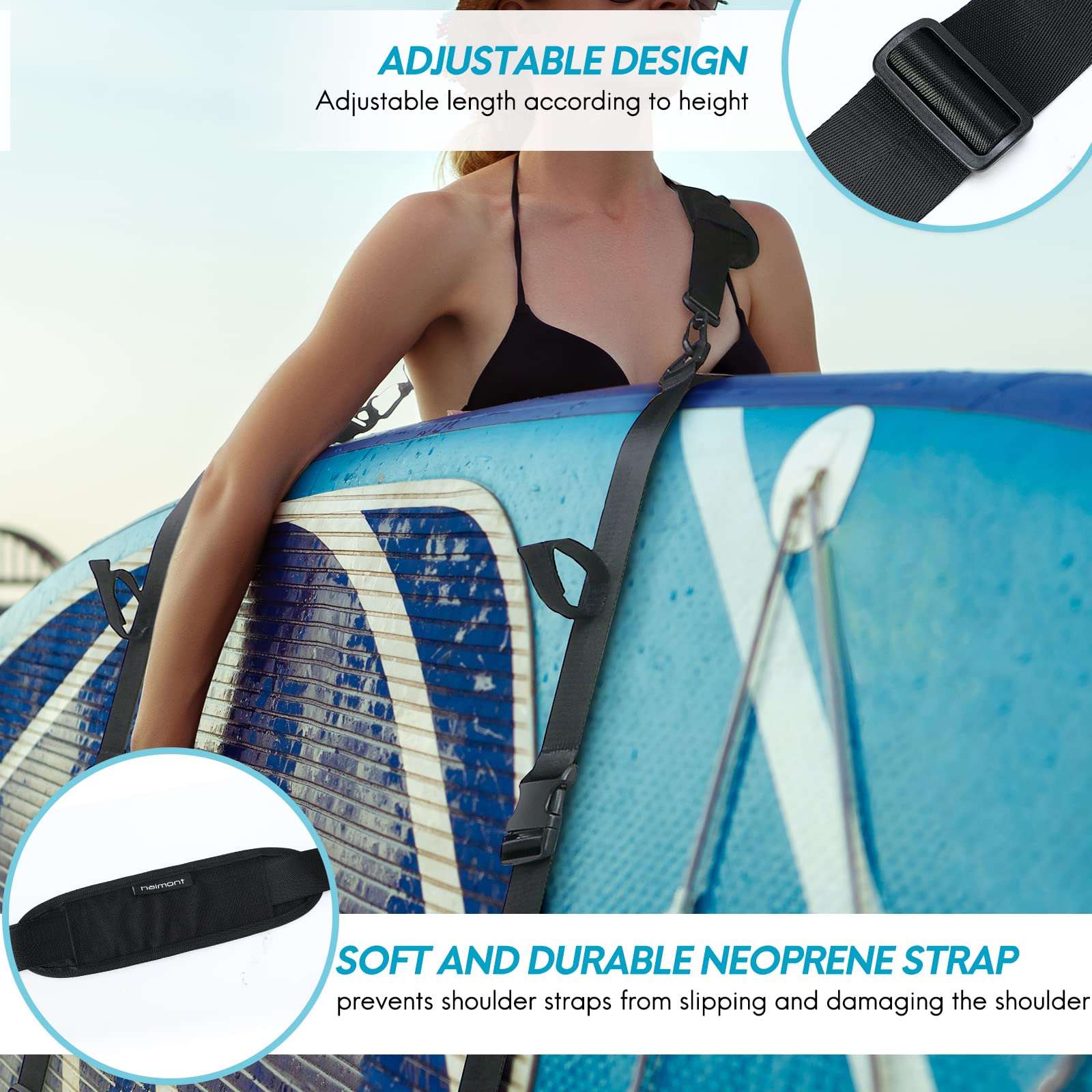 Adjustable Heavy-Duty SUP Paddle Board Carry Strap