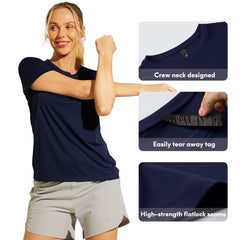 Women's Athletic Short Sleeve Running T-Shirts Dry Fit Shirts