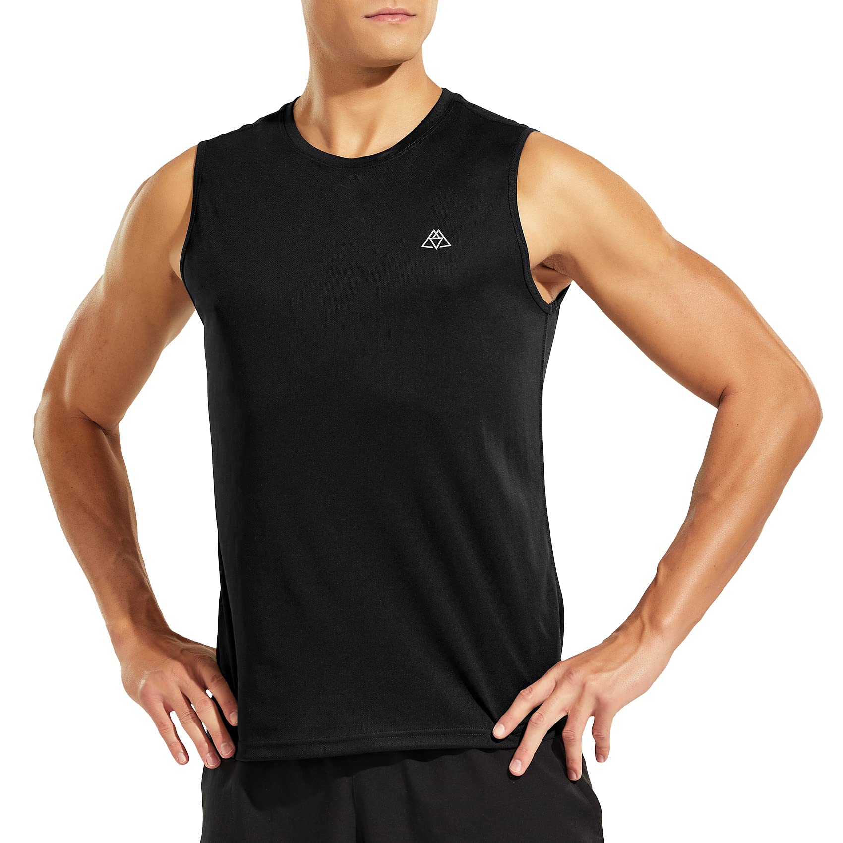 Men's Sleeveless Workout Athletic Shirts Dry Fit Tank Top - Black / S