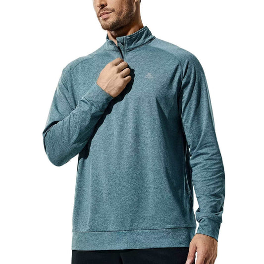 Men's 1/4 Zip Golf Shirt Athletic Pullover with Brushed Fleece Lining