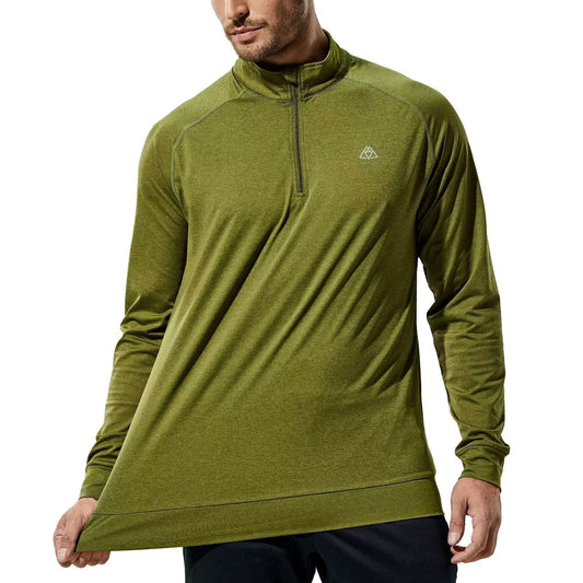 Men's 1/4 Zip Golf Shirt Athletic Pullover with Brushed Fleece Lining