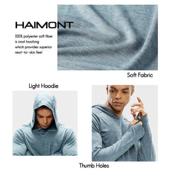 Men's UPF 50+ Sun Protection Hoodie Shirt with Thumbholes