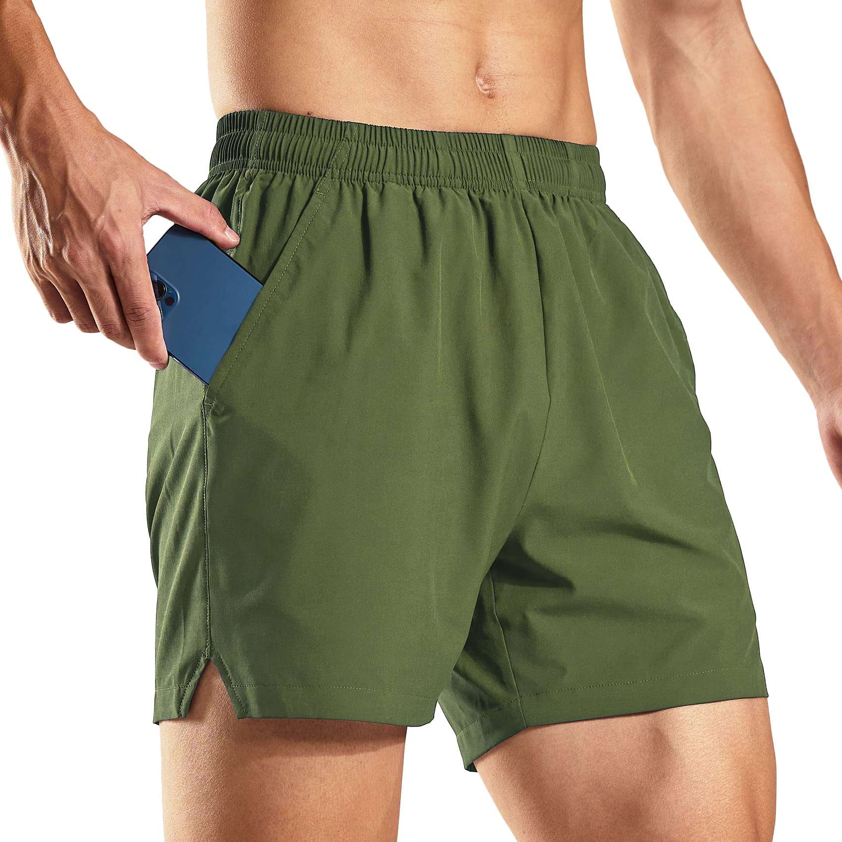 Men's Dry Fit Running Athletic Shorts with Pockets, 5 Inch