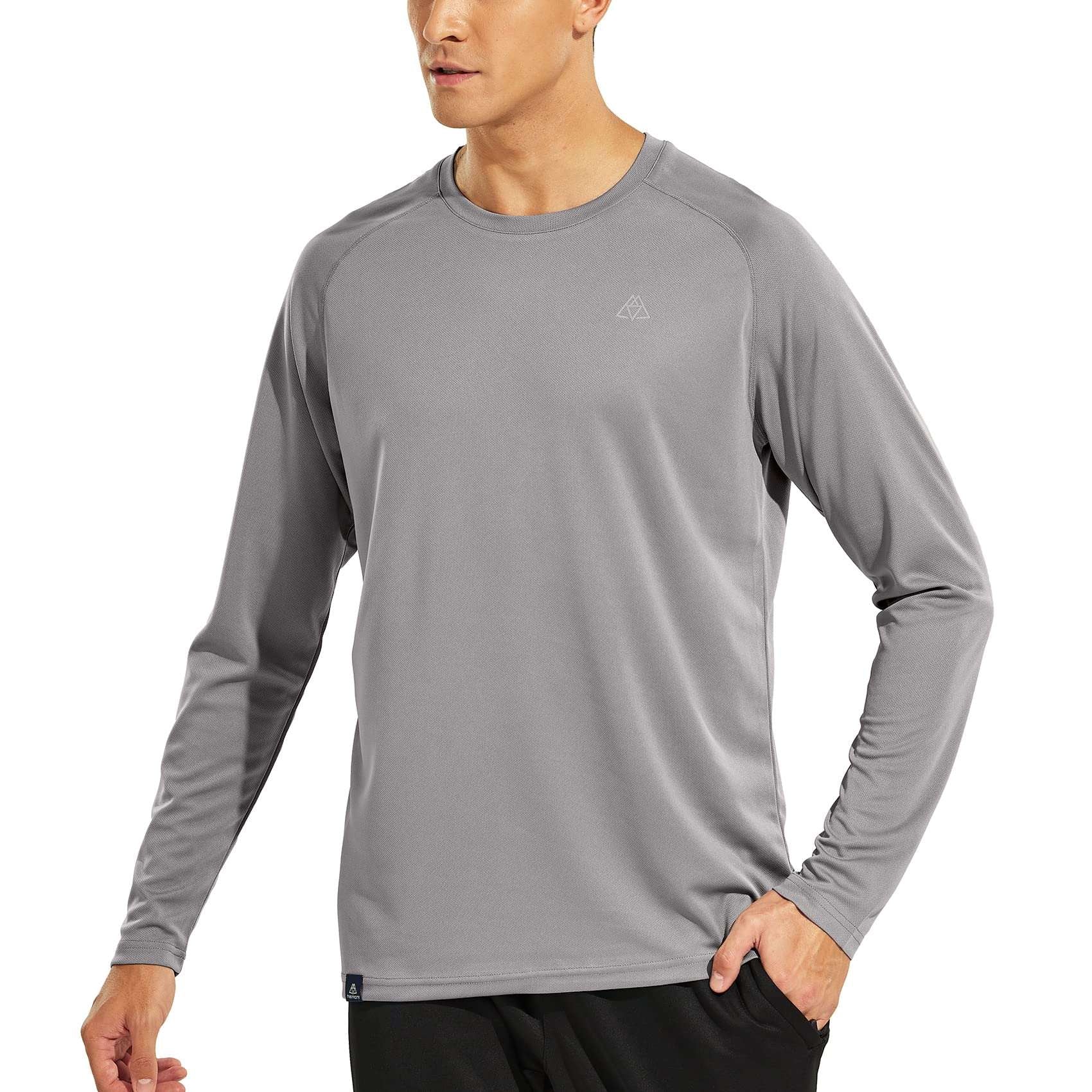 Men’s Dry Fit Athletic Shirts Running Workout T-Shirts, Dark Grey / S