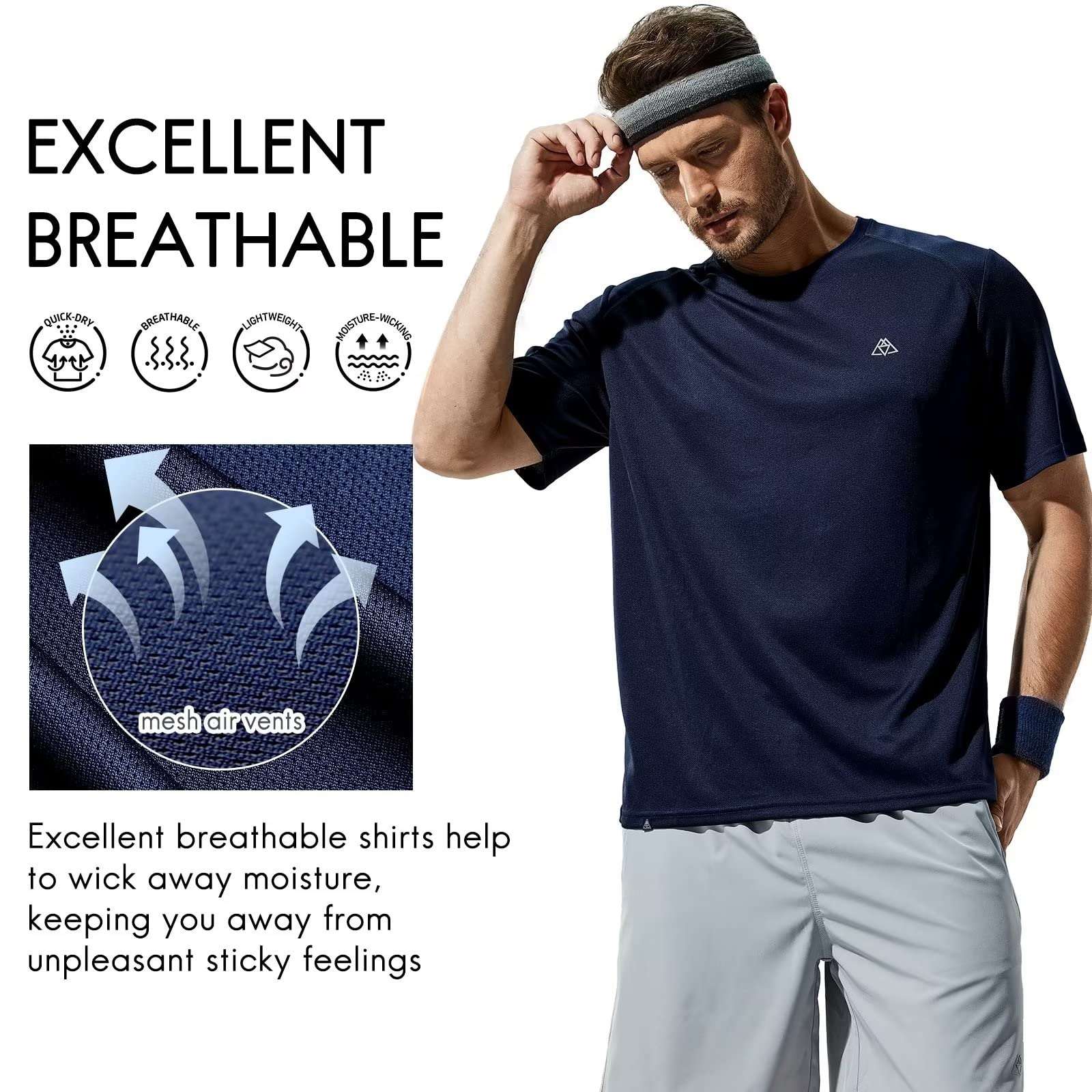 Haimont Men's Dry Fit Athletic Shirts Moisture Wicking T-Shirts