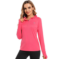 Women Sun Protection Workout Shirts Pullover Hoodie