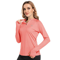 Women Sun Protection Workout Shirts Pullover Hoodie