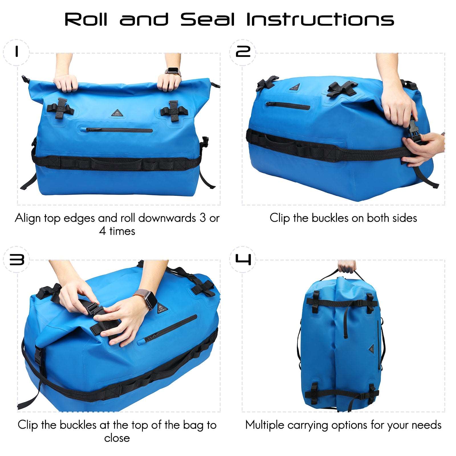 Haimont Large Waterproof Duffel Bag Roll-top Dry Backpack